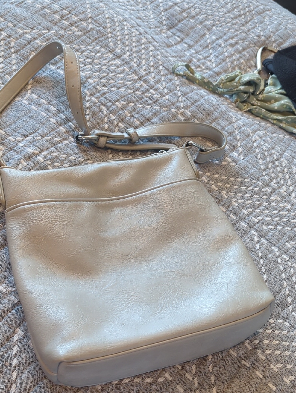 Classic Cream Crossbody Bag with Adjustable Strap